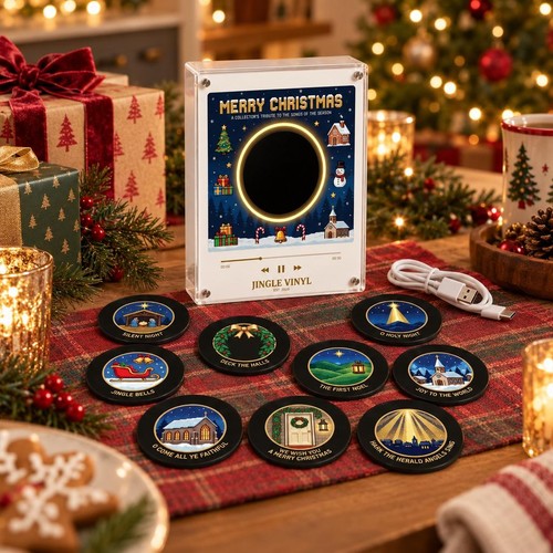 Christmas mini vinyl player - vinyl,
