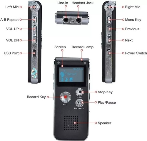 Voice recorder 8gb digital - recorder,