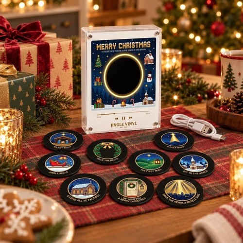 Christmas mini vinyl player - christmas,